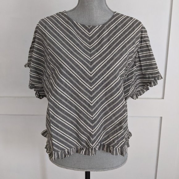 [A New Day] Chevron Ruffled Peplum Top - M - Picture 1 of 5